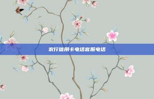 农行信用卡电话客服电话