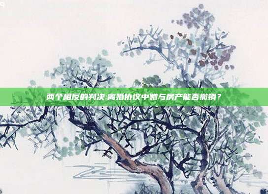 两个相反的判决:离婚协议中赠与房产能否撤销？